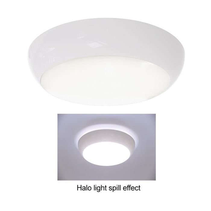 Ansell Disco Slim Halo LED - Integral Microwave Sensor And Emergency Corridor function - 13W Warm White