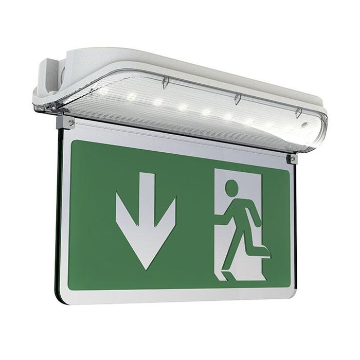 Ansell Harrier LED IP65 Blade Exit Sign 5w Maintained/Non-Maintained