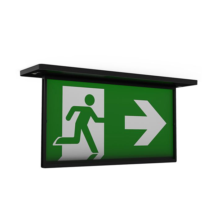 Ansell Razzo LED Lithium Recessed Exit Sign 4.5w Black 