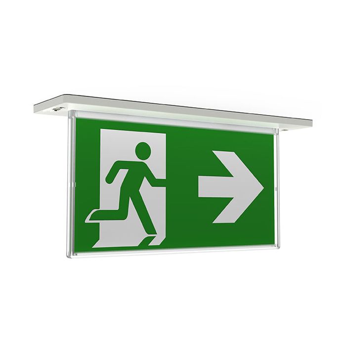 Ansell Razzo LED Lithium Recessed Exit Sign 4.5w White