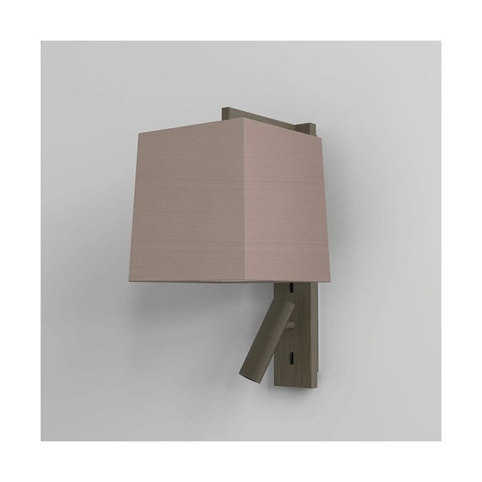 Astro Ravello Bronze with Oyster Tapered Square Shade LED Reading Light