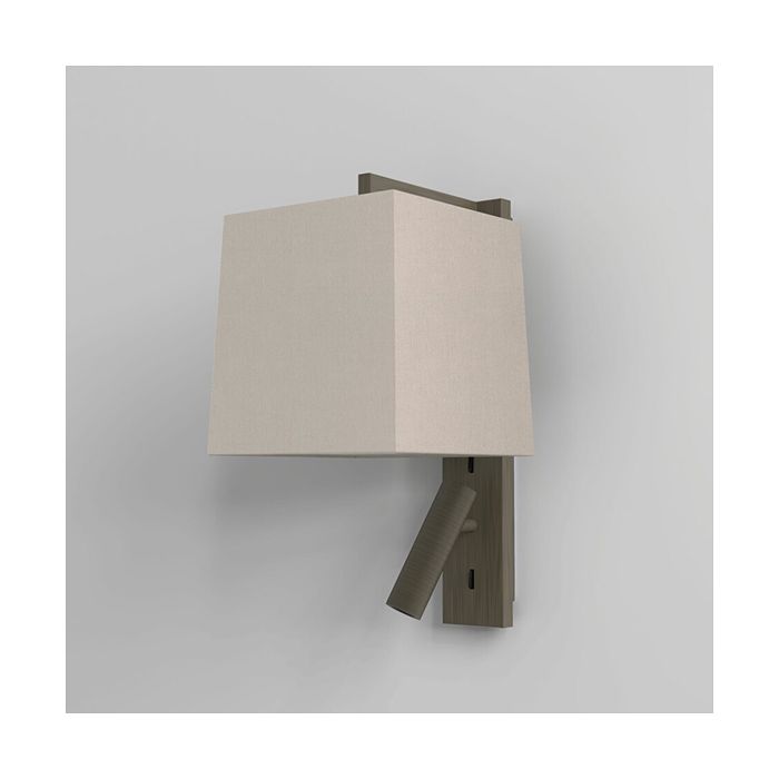 Astro Ravello Bronze with Putty Tapered Square Shade LED Reading Light