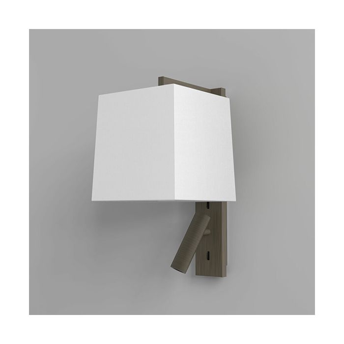 Astro Ravello Bronze with White Tapered Square Shade LED Reading Light
