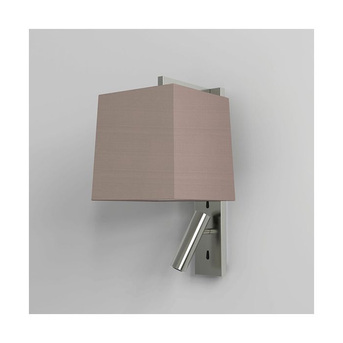 Astro Ravello Matt Nickel with Oyster Tapered Square Shade LED Reading Light