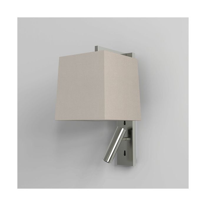 Astro Ravello Matt Nickel with Putty Tapered Square Shade LED Reading Light