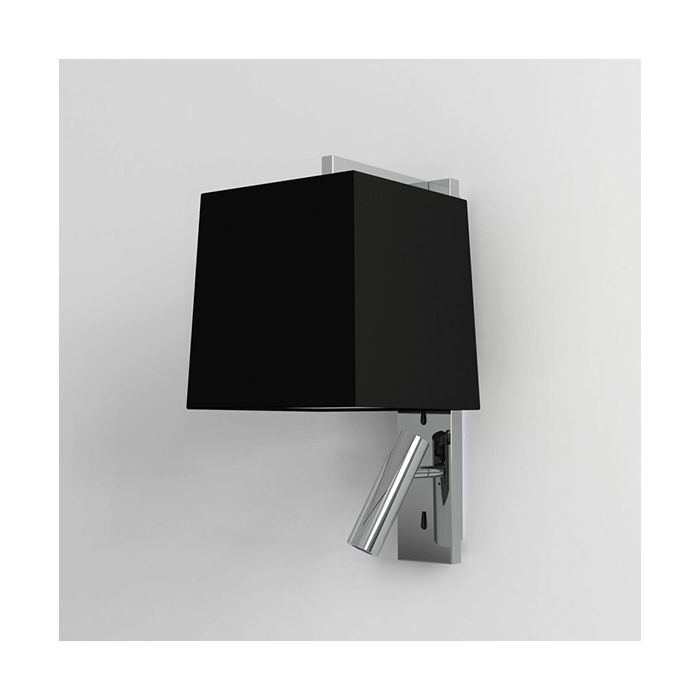 Astro Ravello Polished Chrome with Black Tapered Square Shade LED Reading Light 