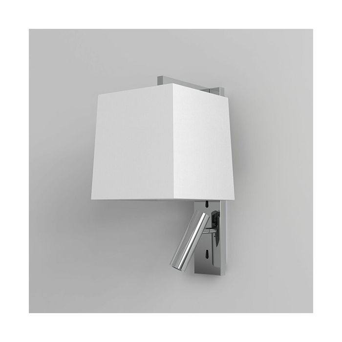 Astro Ravello Polished Chrome with White Tapered Square Shade LED Reading Light 