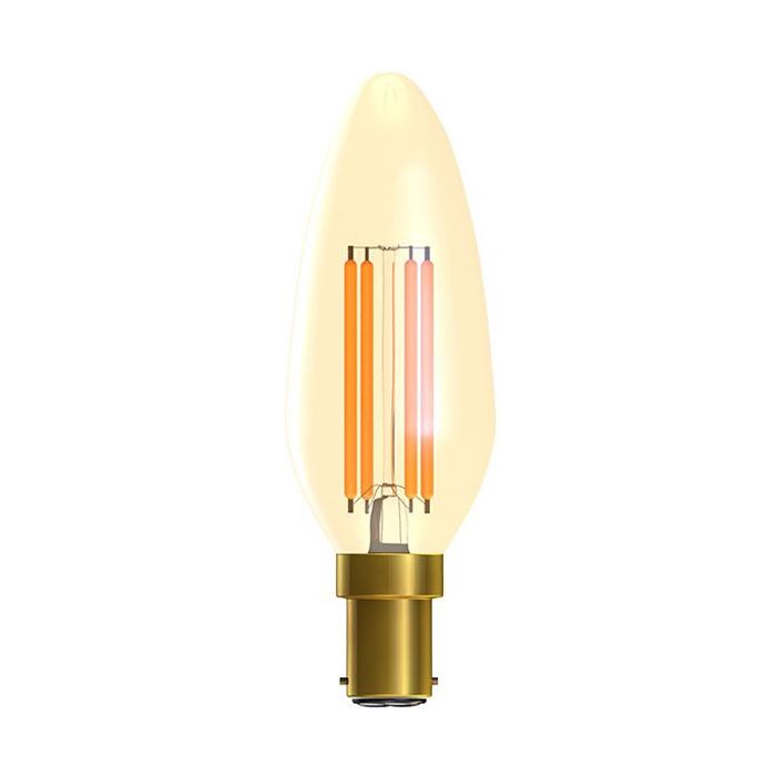 BELL Lighting 01452 4W SBC/B15 Vintage Dimmable Candle LED Lamp, Amber, 2000K Warm White