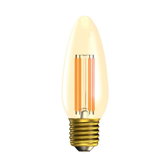 BELL Lighting 01453 4W ES/E27 Vintage Dimmable Candle LED Lamp, Amber, 2000K Warm White