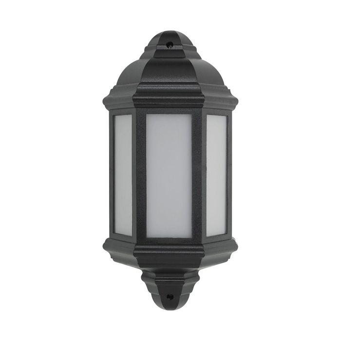 Bell Lighting 8W Retro Vintage LED Half Lantern - Black, IP54, 4000K