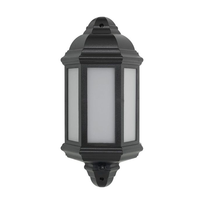 Bell Lighting 8W Retro Vintage LED Half Lantern - Black, PIR, IP54, 4000K