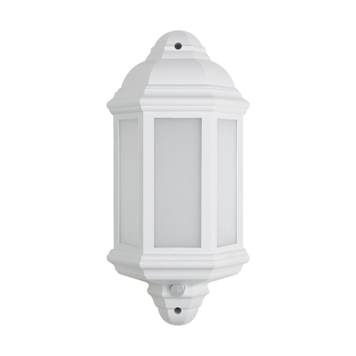 Bell Lighting 8W Retro Vintage LED Half Lantern - White, PIR, IP54, 4000K