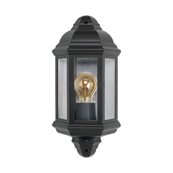 Bell Lighting Retro Vintage Half Lantern - Black, PIR, IP54