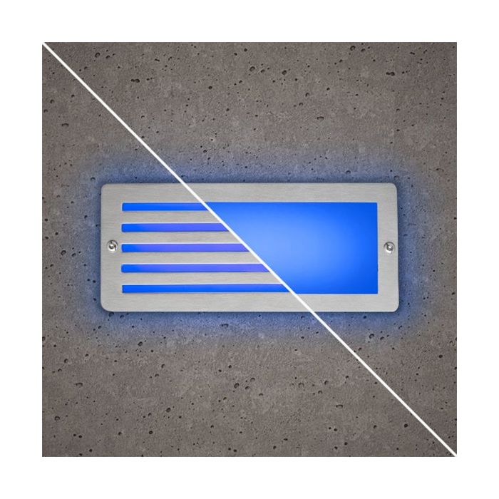 BELL Lighting 10392 Luna 5W LED Bricklight, Blue, IP54, Stainless Steel Fascia with Optional Grill