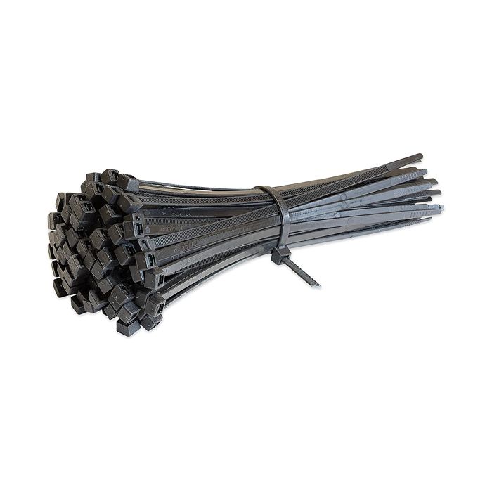 Cable Ties Black 300 x 4.8mm Black x 100