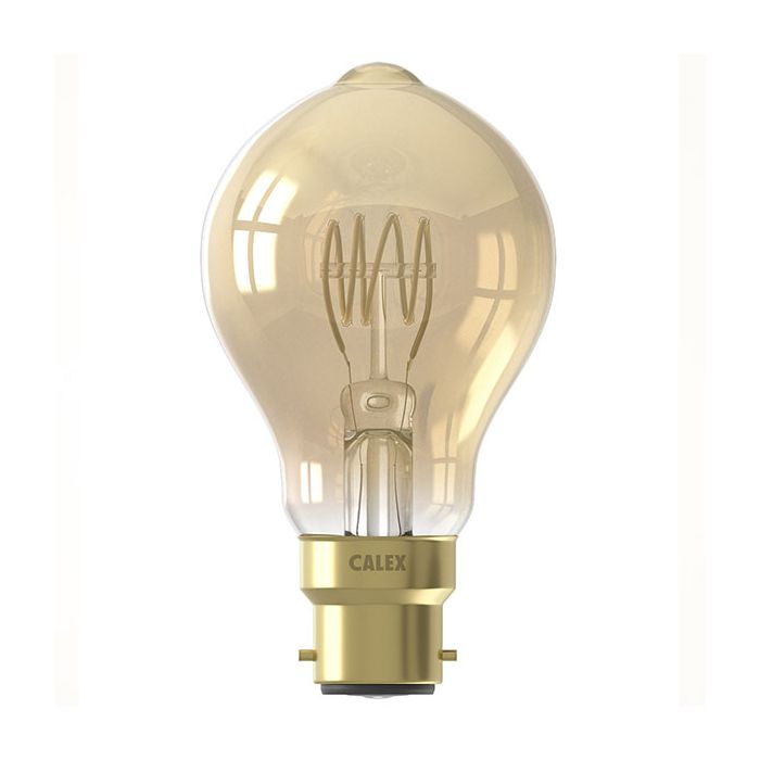 Calex Flex Filament GLS LED lamp B22 4W 2100K Gold Dimmable