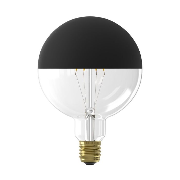 Calex LED Filament Globe Lamp 240V 4W E27 Top mirror Black 2000K dimmable