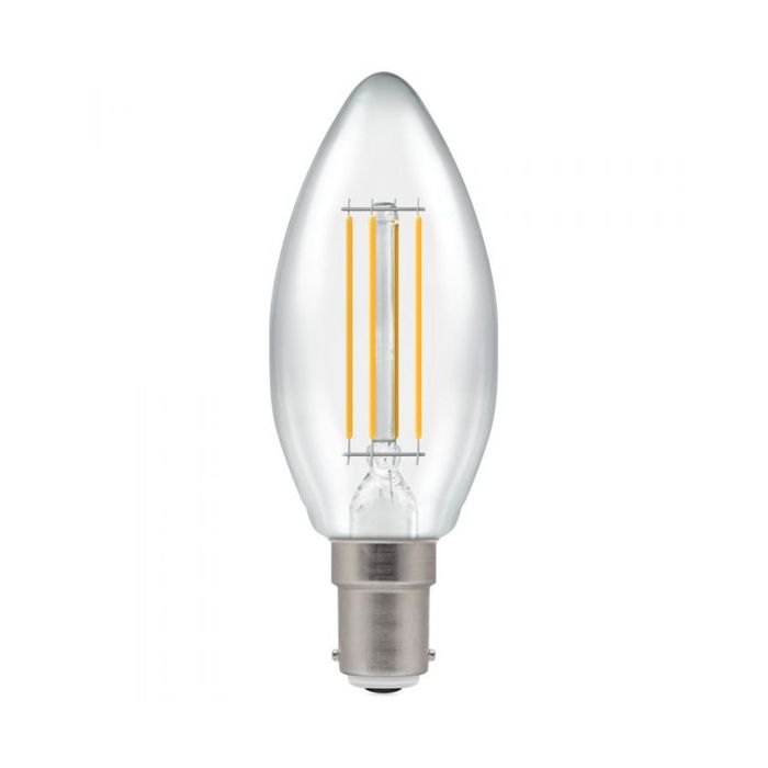 Crompton 5W SBC Dimmable LED Filament Clear Candle