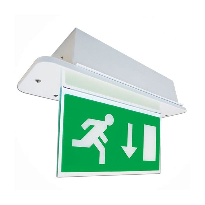 ETERNA LED maintained recessed emergency fitting with edge lit panel and diffuser