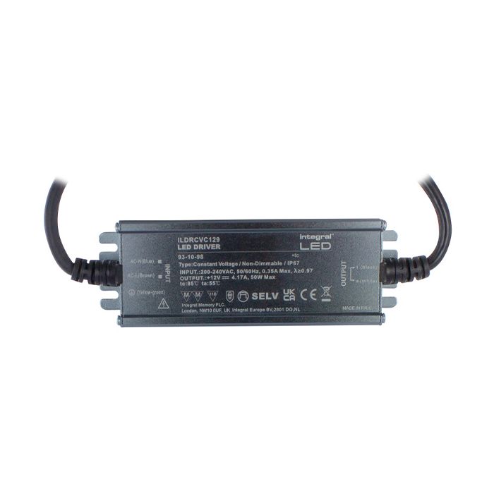 Integral 12VDC 50W IP67 Constant Voltage LED Driver