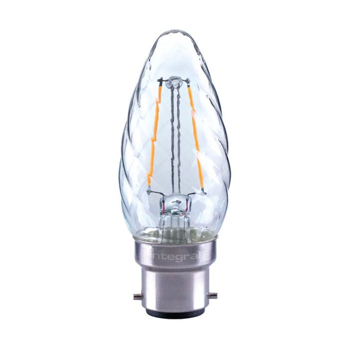 Integral Candle Filament Twisted Omni Lamp B22 2W 901094 (25W) 2700K 230lm Non-Dimmable 300 deg Beam Angle
