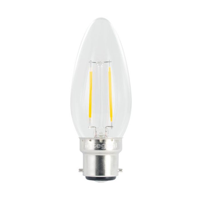 Integral Candle Full Glass Omni-Lamp 2W 544935 (25W) 2700K 250lm B22 Non-Dimmable 300 deg Beam Angle