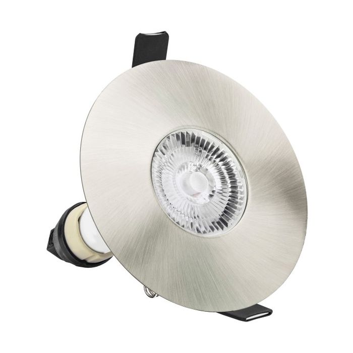 Integral LED Satin Nickel Round 70-100mm Cut-Out Fire-Rated Downlight
