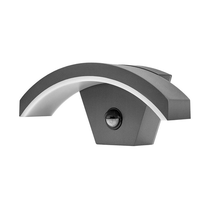 Integral LED Outdoor Curve Wall Light 7.6W 3000K 360lm IP54 with Integrated PIR sensor
