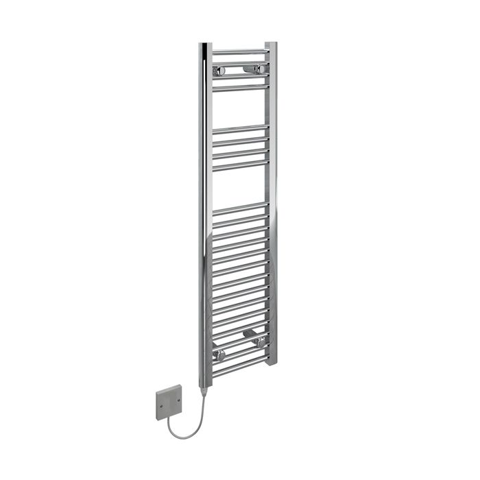 Kudox Straight Standard 150W Narrow Electric Ladder Towel Rail - Chrome