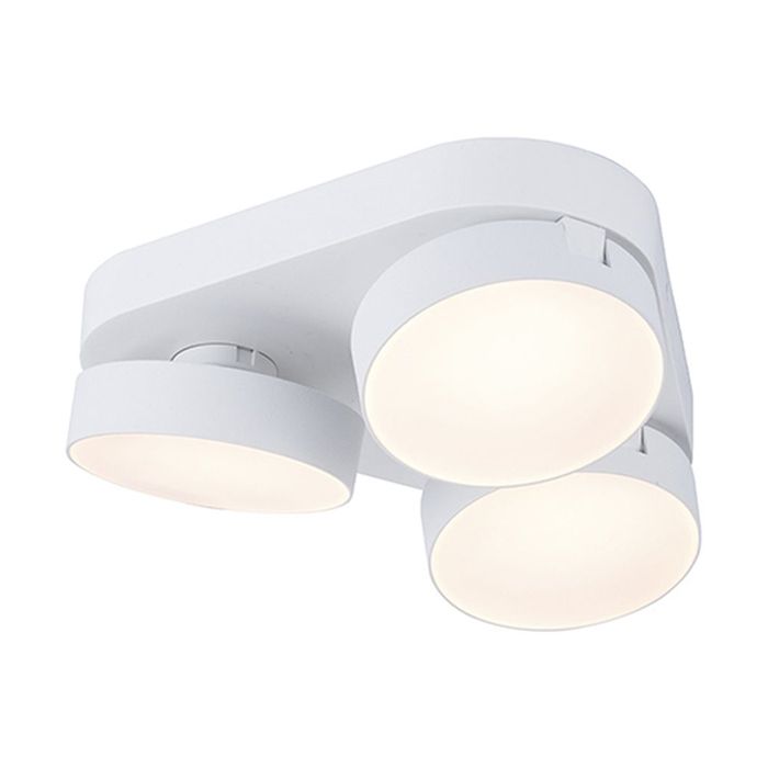 LUTEC Tripple Stanos Smart Tunable Whte Surface Mounted Spot Light - White