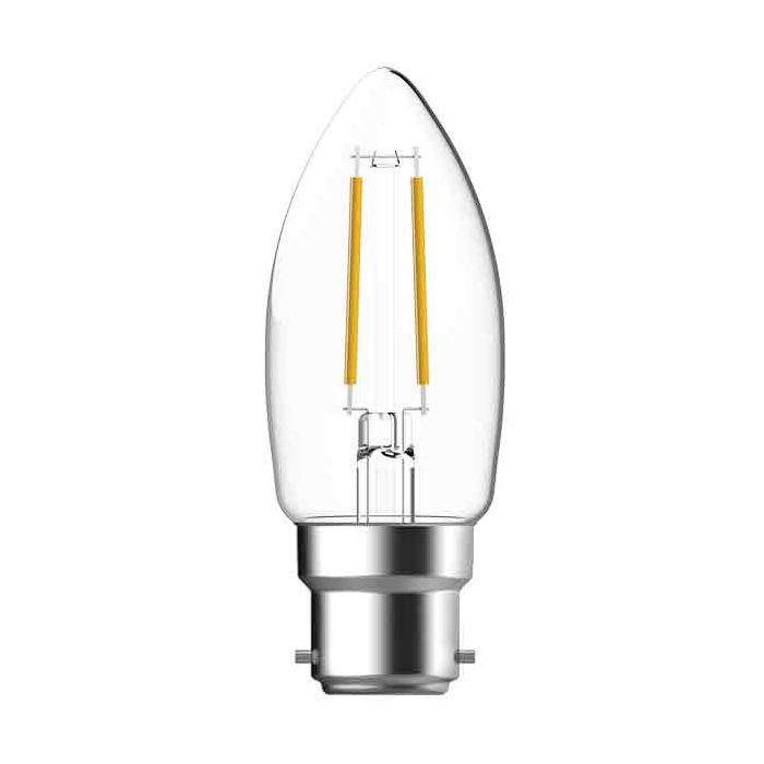 Megaman LED B22 Clear Filament Dimmable Candle 4.2W Warm White