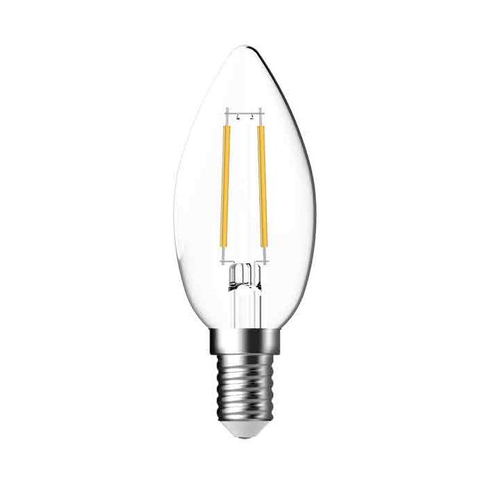 Megaman LED E14 Clear Filament Dimmable Candle 4.2W Warm White