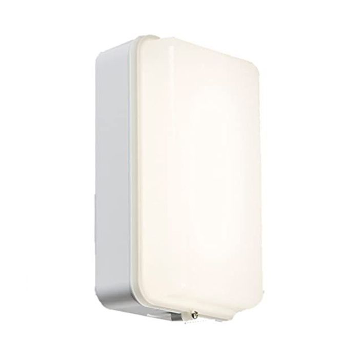 MLA Knightsbridge AMLEDW White LED Security Bulkhead w/ Opal Diffuer IP54 Cool White 4000K 5W