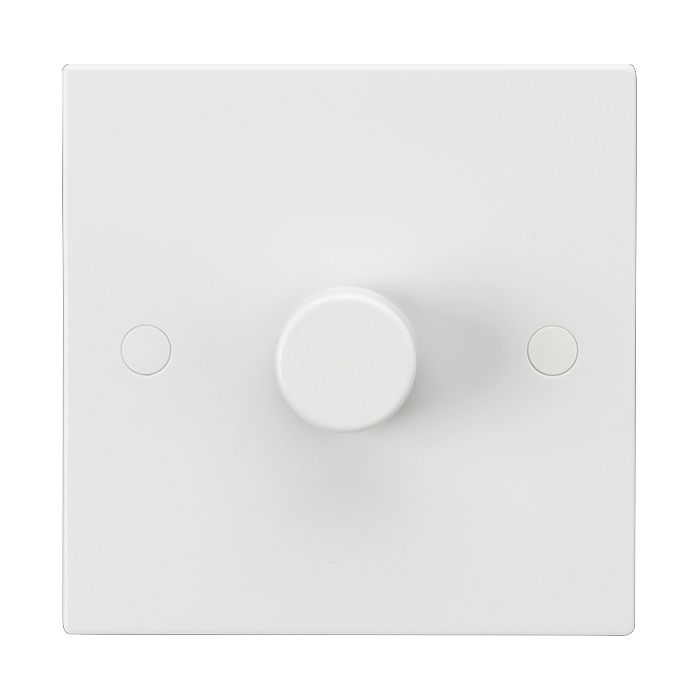 MLA Knightsbridge SN2161 Square Edge White Plastic 1 Gang LED Ready Leading Edge Dimmer Switch