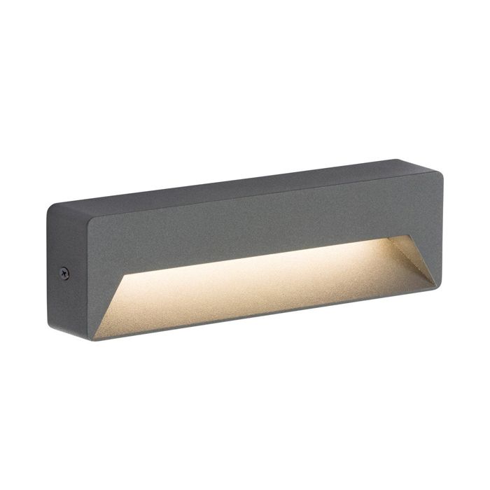 ML Accessories RWL5A Anthracite Rectangular LED Outdoor Wall Guide Light Warm White IP54 5W