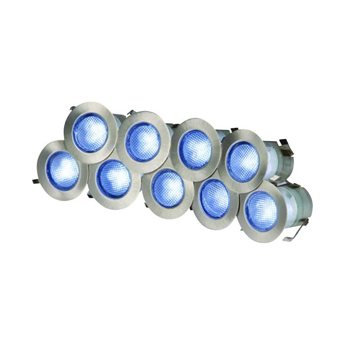 ML Knightsbridge KIT16B Stainless Steel Mini LED Ground Light Kit Blue LEDs IP65 0.2W x10 230V