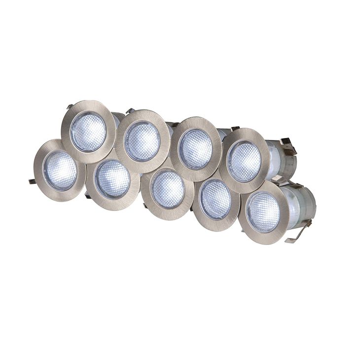 MLA Knightsbridge KIT16W Stainless Steel Mini LED Ground Light Kit White LEDs IP65 0.2Wx10 230V