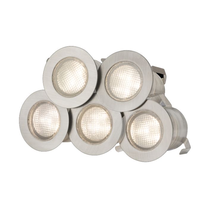 MLA Knightsbridge KIT16WW Stainless Steel Mini LED Ground Light Kit Warm White LEDs IP65 0.2W x10 230V 90lm