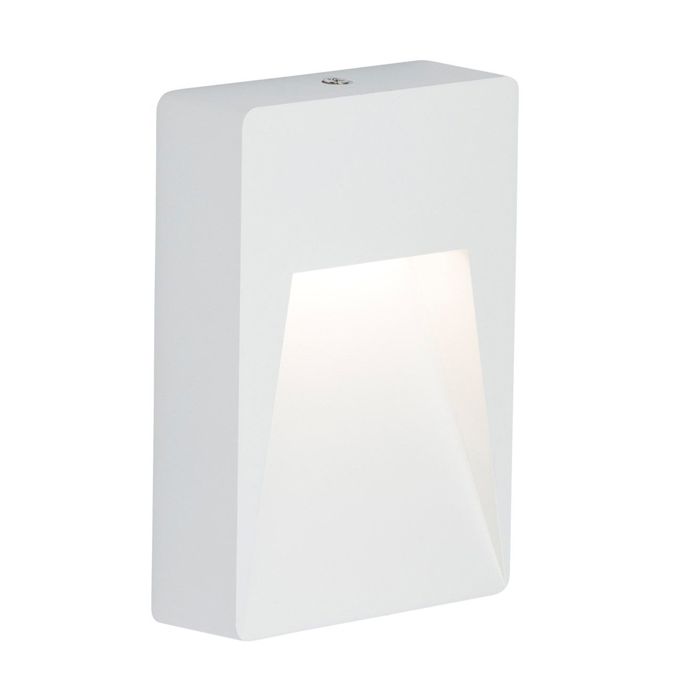 ML Accessories RWL2W White Rectangular LED Outdoor Wall Guide Light Warm White IP54 2W