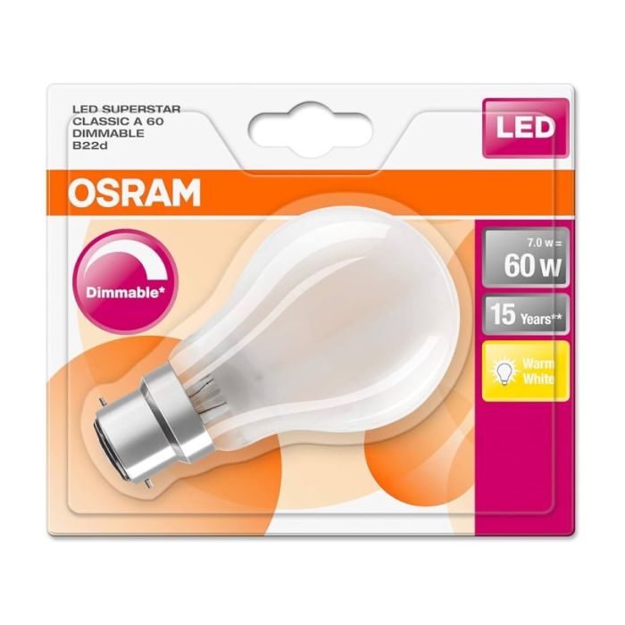 OSRAM 107687 LED GLS 8.5-75W 2700K B22 FROSTED