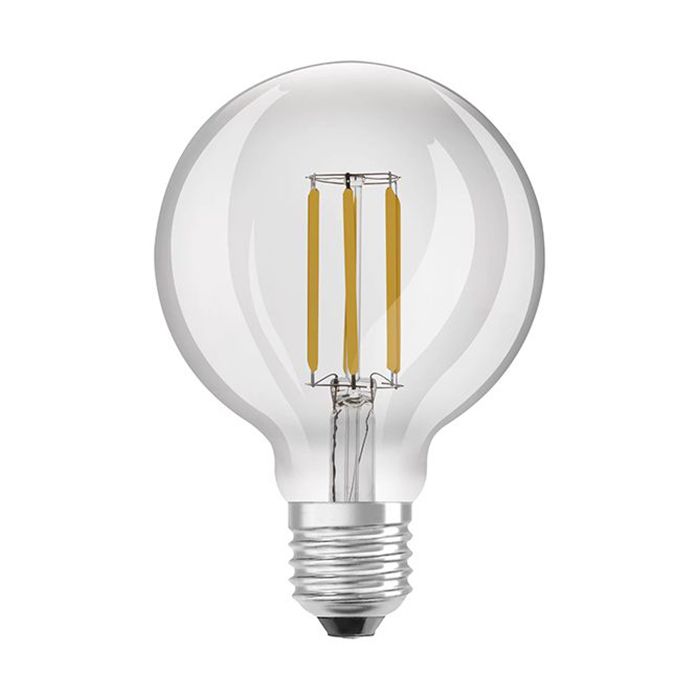 Osram 4W E27 Ultra-Efficient 3000K LED Filament 95mm Globe Bulb