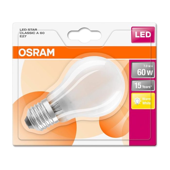 OSRAM A60 Frosted 8.5-60W B22 2700K Non-Dimmable 806lm
