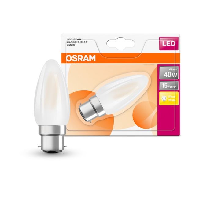 Osram Frosted Filament Candle 4W(40W) B22 2700K