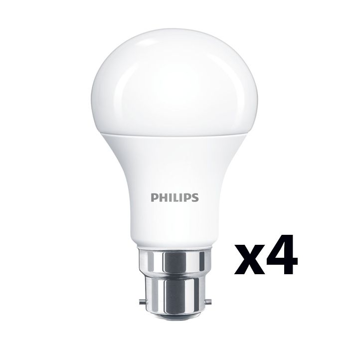Philips CorePro LEDbulb ND 11-75W A60 B22 827 - 4 Pack