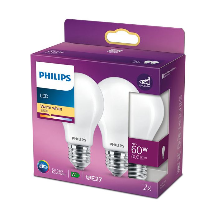 Philips CorePro LEDbulb ND 8-60W A60 E27 827 - 2 pack