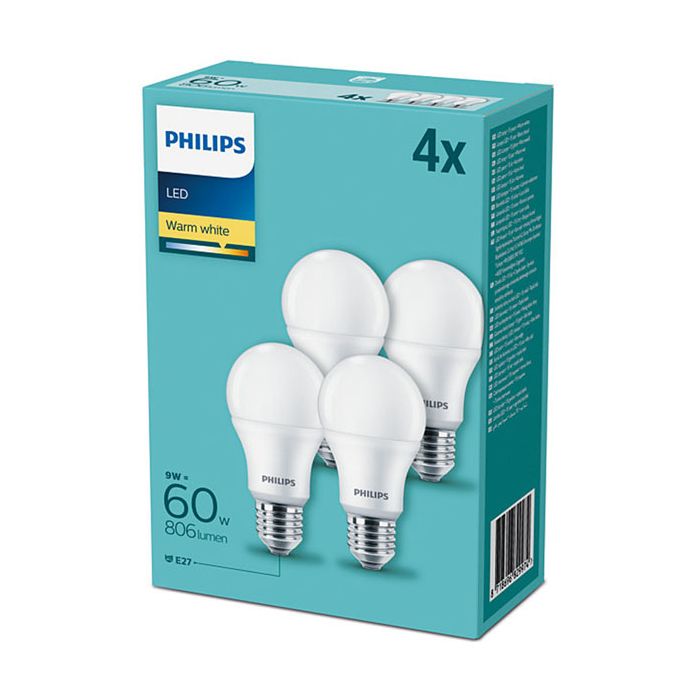 Philips CorePro LEDbulb ND 8-60W A60 E27 827 - 4 Pack