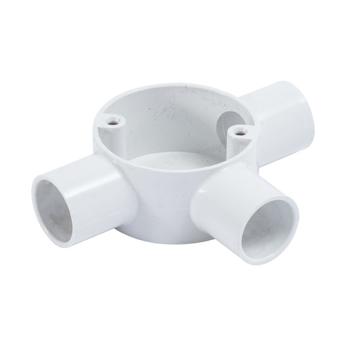 PVC Conduit Tee Box - 20mm White