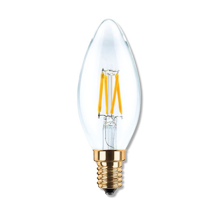 SegulaLED 50201 3.5w Candle Clear 100mm E14 200lm 2200k Dimmable