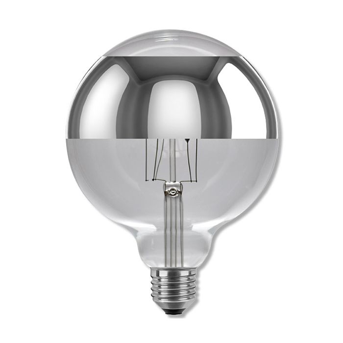 SegulaLED Ambient 50499 8w Globe 125 Mirrored Silver Ring E27 400lm 2200K-2900K Dimmable