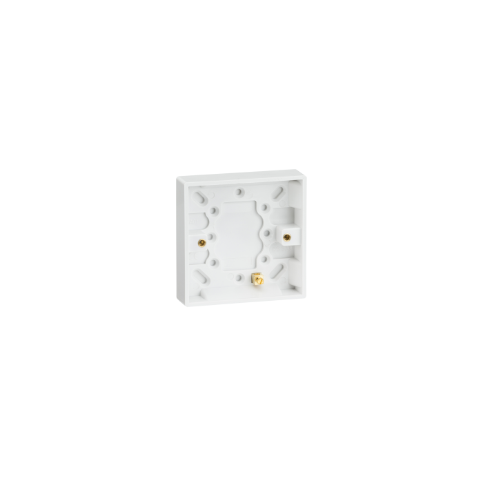 ML Knightsbridge SN1300 (10 PACK) Square Edge White Single 1 Gang 16mm Pattress Box with Earth Terminal 